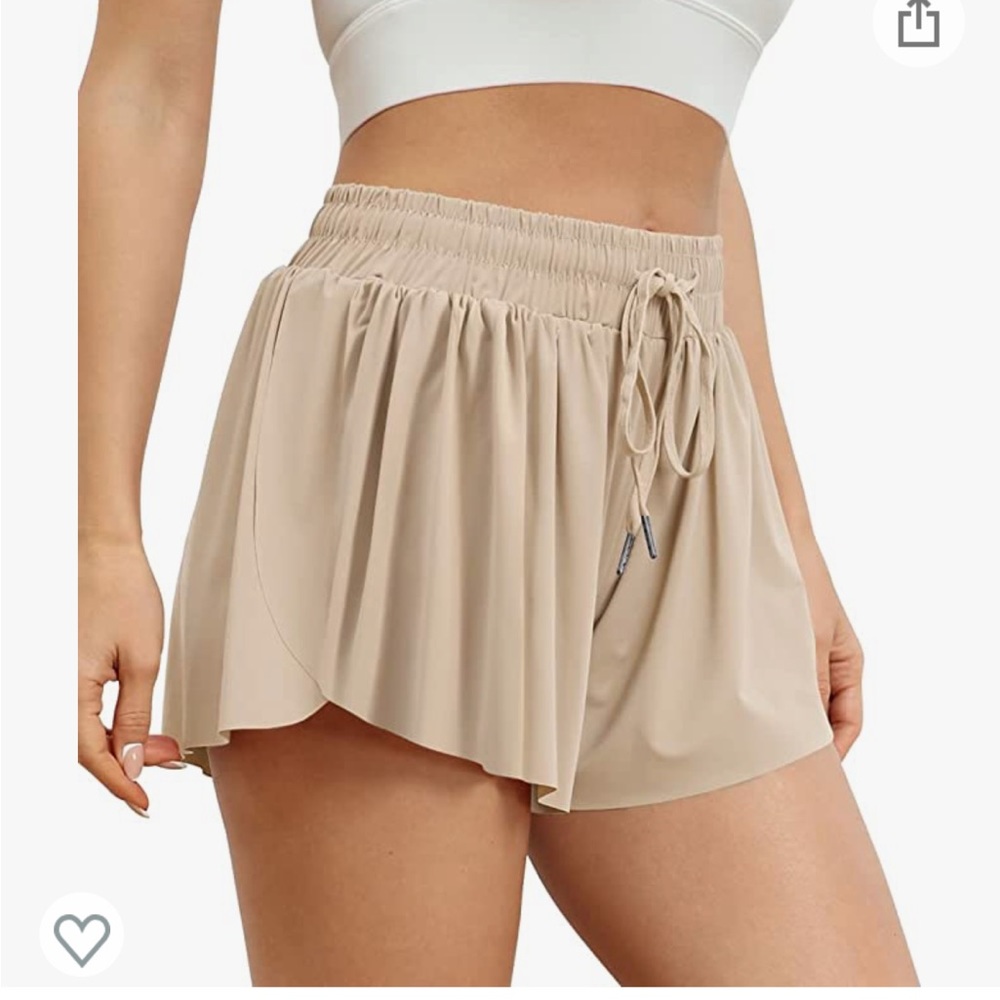 NWT tan flowy running shorts